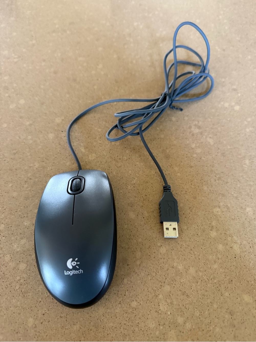 Logitech Wired USB Optical Mouse - Metallic Gray